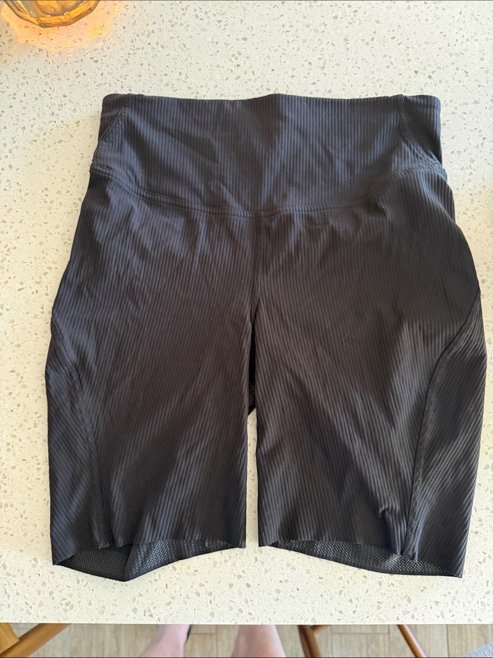 lululemon athletica Black Ribbed High-Rise Bike Shorts